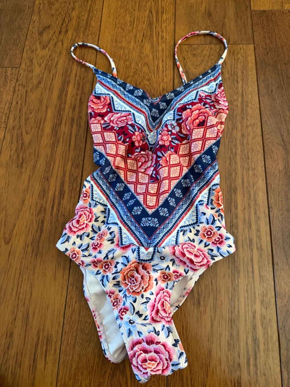 No Boundaries Floral One-Piece Swimsuit in Navy, Pink, Coral